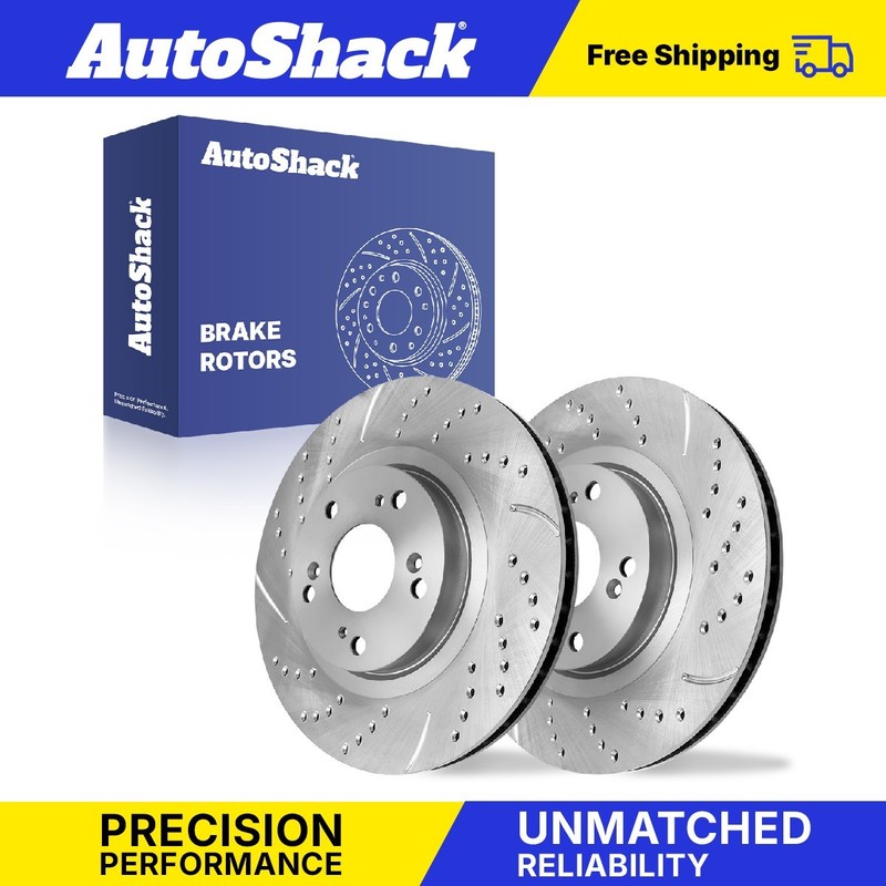 Front Drilled Slotted Brake Rotors for Honda, Civic 2006-2015, FWD L4 2.0L 2.4L