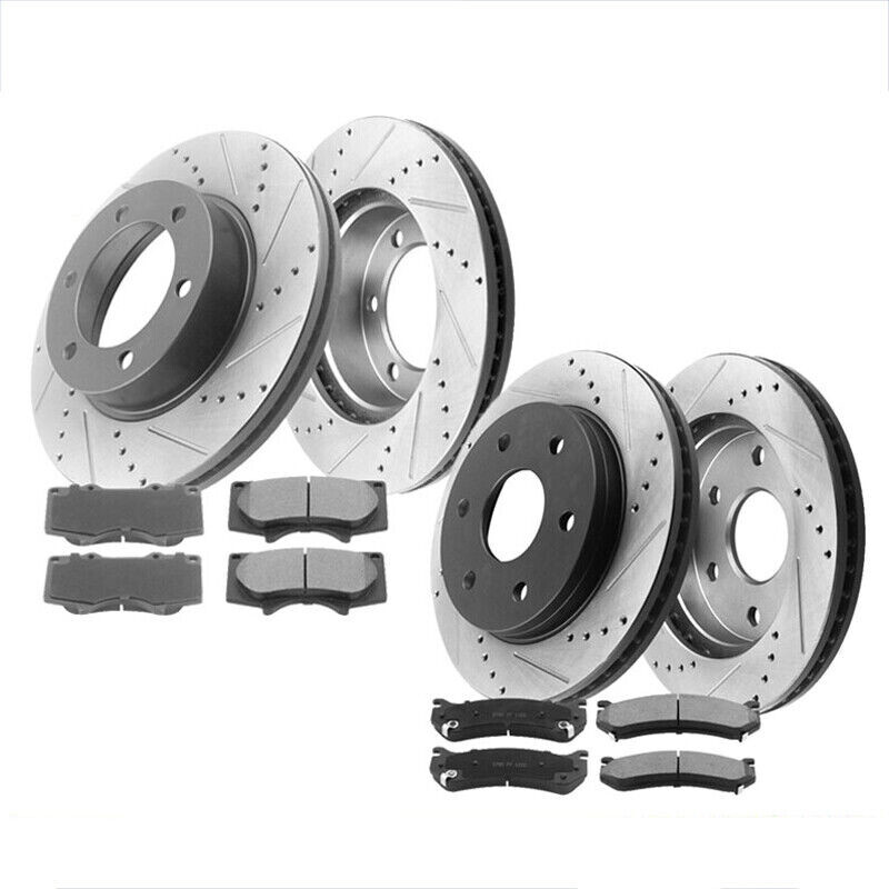 Front+Rear Brake Rotors Pads For GMC Sierra Chevy Silverado 1500 Tahoe CA S25