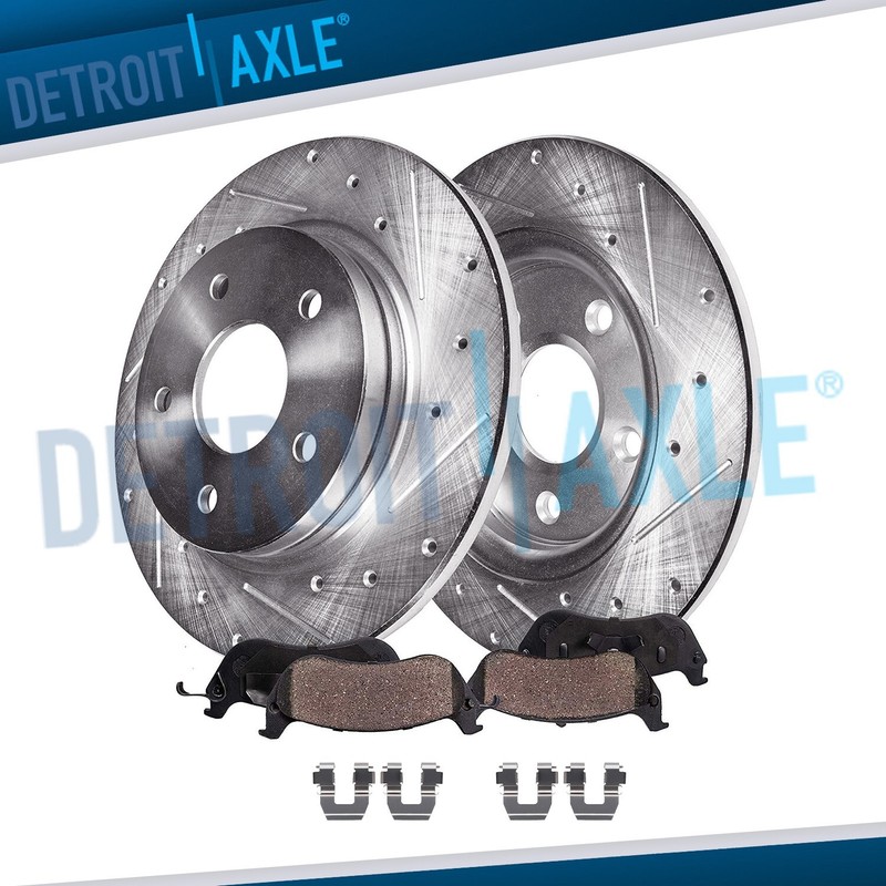 Rear DRILLED Brake Rotors Brake Pads for 2001 – 2004 Bonneville LeSabre Aurora