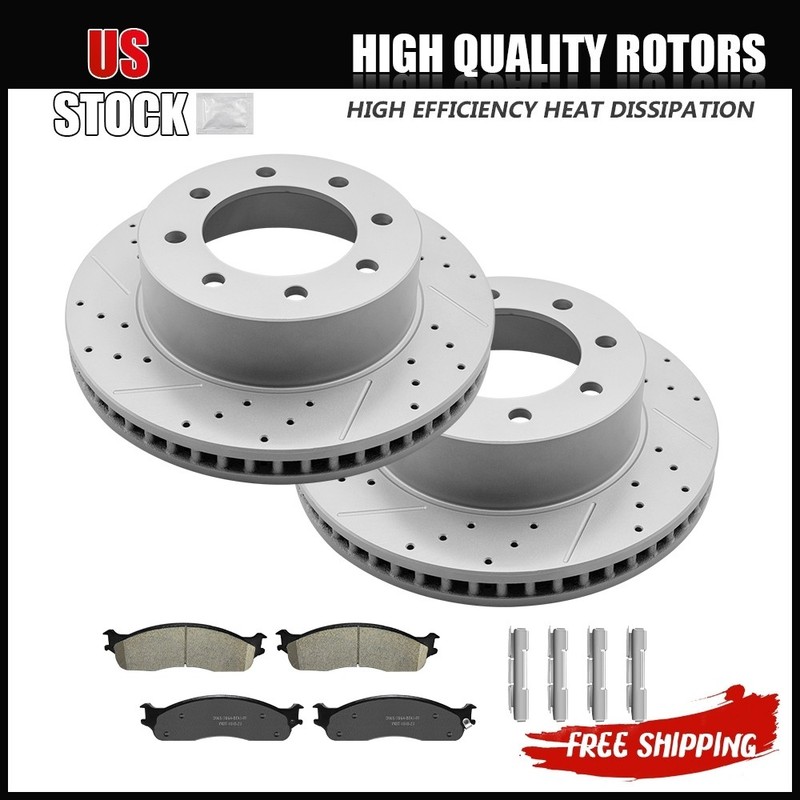 Front Brake Rotors & Ceramic Pads for 2006-2008 Dodge Ram 2500 3500 1500 4000