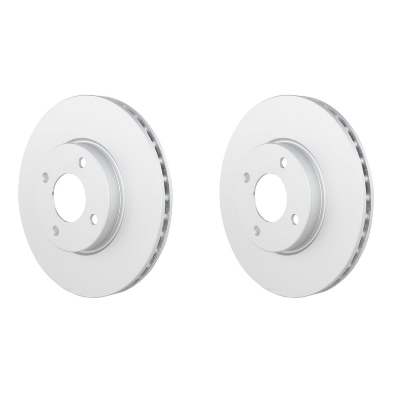 Bosch QuietCast Pair Set of Front Disc Brake Rotors for Nissan Kicks Versa FWD