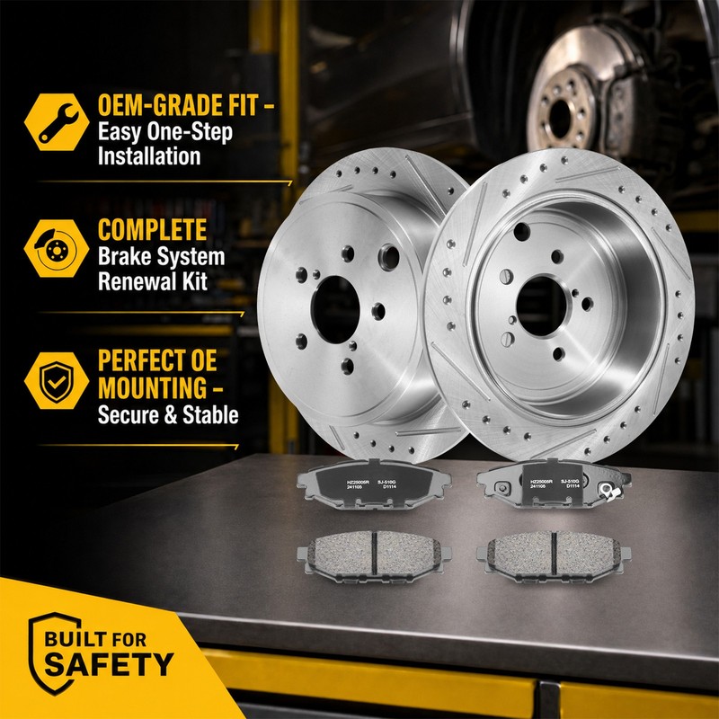 Front Rear Drilled Disc Brake Rotors Fits Subaru Forester Impreza Legacy Outback gallery