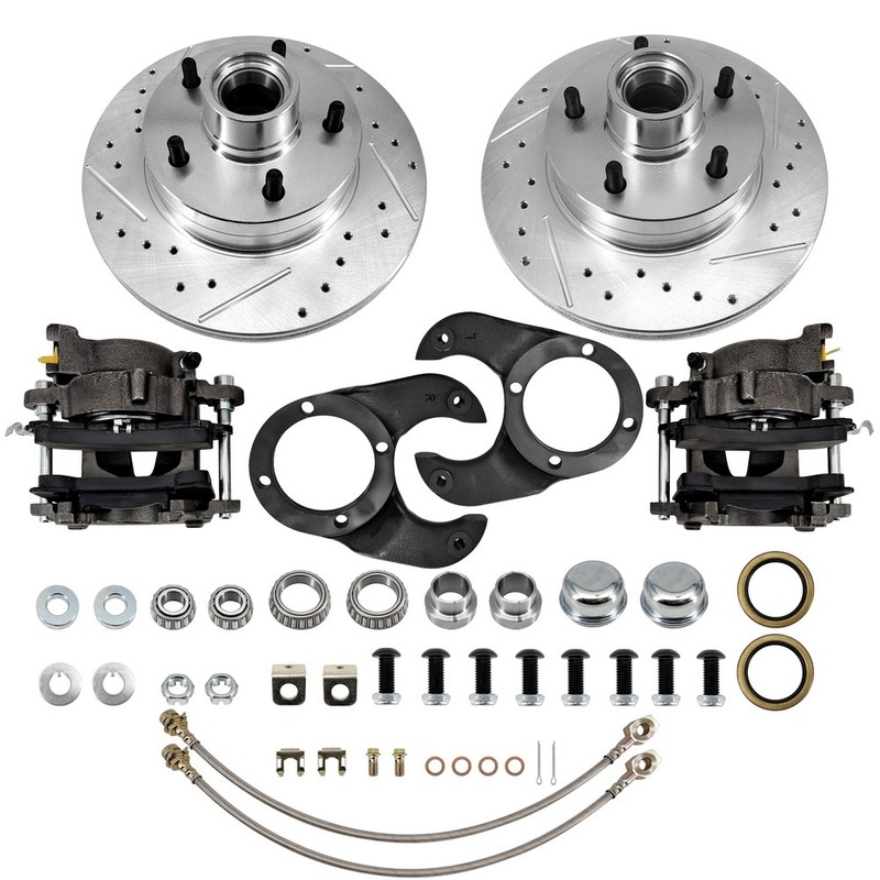 Disc Brake Kit, 5 on 4-3/4 Bolt Pattern, Metric Caliper, for 1937-1948 Spindles gallery