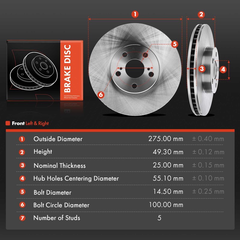 Front Disc Brake Rotors for Toyota Corolla Matrix 2003-2008 Celica Pontiac Vibe gallery