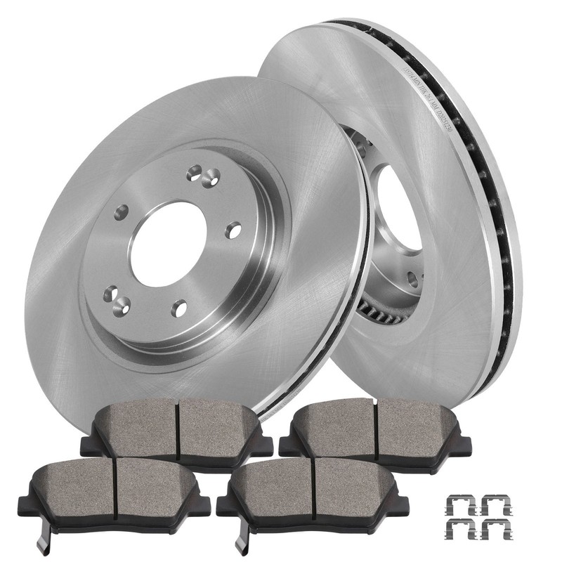 Fits Hyundai For Santa Fe 2010 2011 2012 2X Brake Rotors 4X Metallic Pads Front