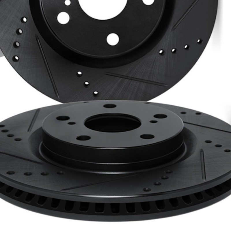 For Mercury Sable 1994-2000 Rotor Set | Black | Drilled and Slotted gallery