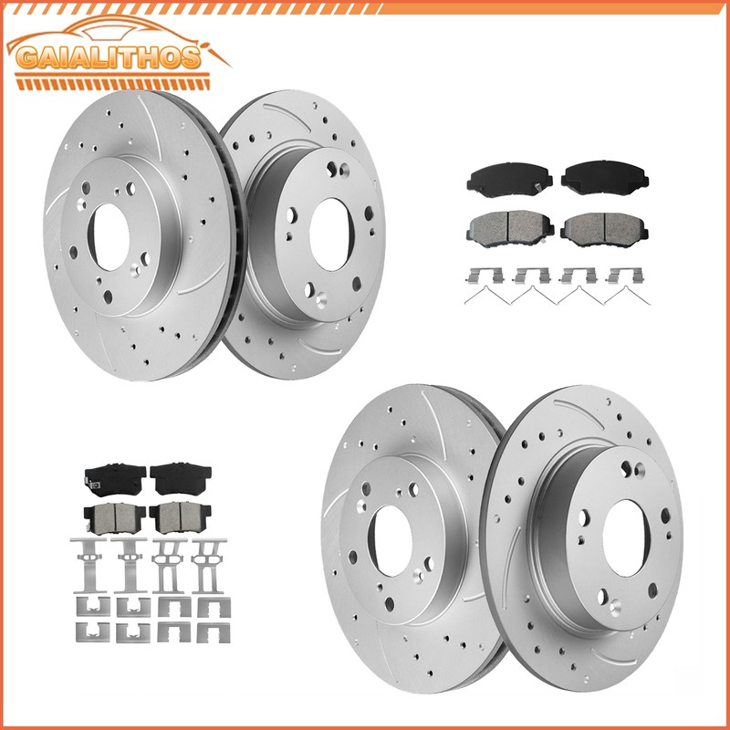 Front Rear Brake Rotors and Pads FOR 2003 2004 2005 2006 2007 Honda Accord 2.4L
