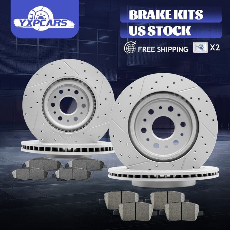 Front Rear Brake Rotors Ceramic Pads for 17- 20 Buick Enclave Cadillac XT5 XT6