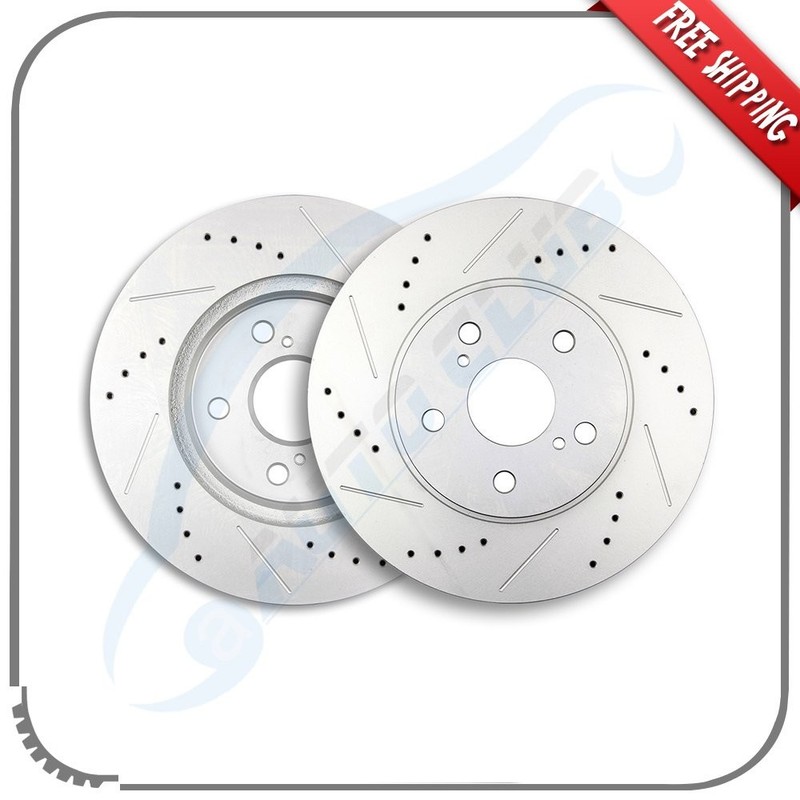28mm Thcik Front Drilled & Slotted Brake Rotors For 2005-2007 Toyota Avalon XL