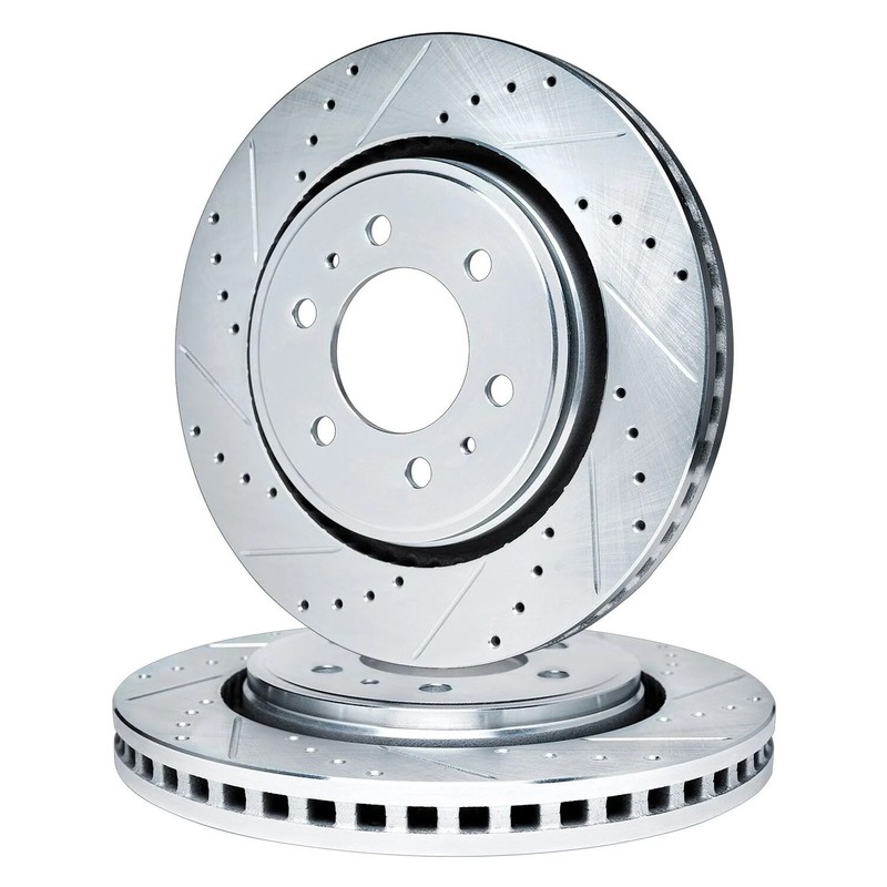For Nissan Pathfinder 88-95 R1 Concepts Drilled & Slotted Rear Brake Rotor Set