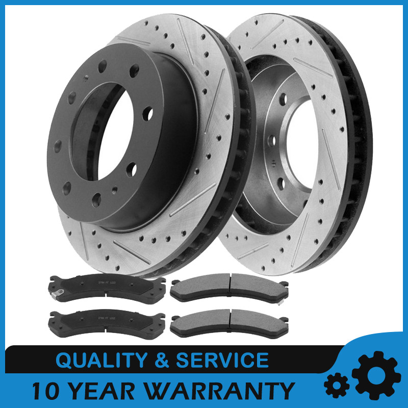 Front Disc Rotors Ceramic Brake Pads Kits For Chevy Silverado Sierra 2500 3500