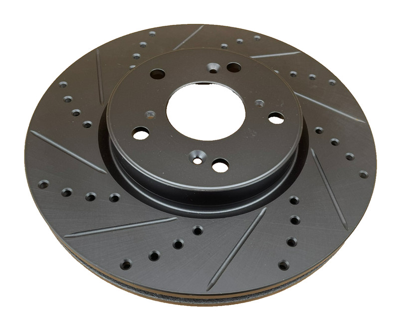 Dynamic Friction -633-59039L- Drilled/Slotted Brake Rotor Black Thickness 23mm gallery