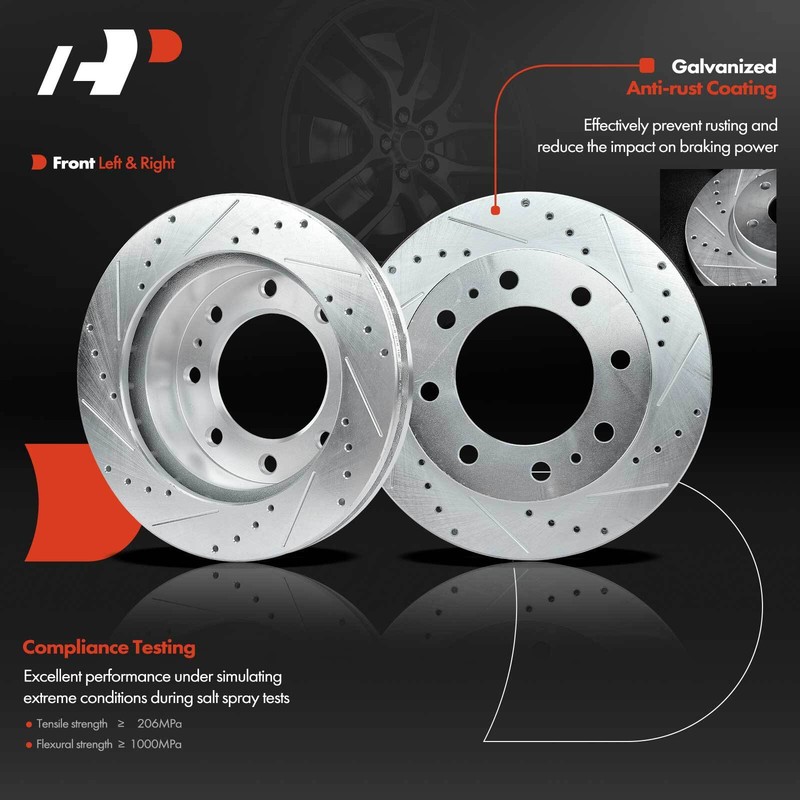 A-Premium Front & Rear Drilled Rotors & Ceramic Brake Pads for Chevrolet Express gallery