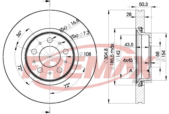 Remax BD-4045 Brake Disc for Volvo
