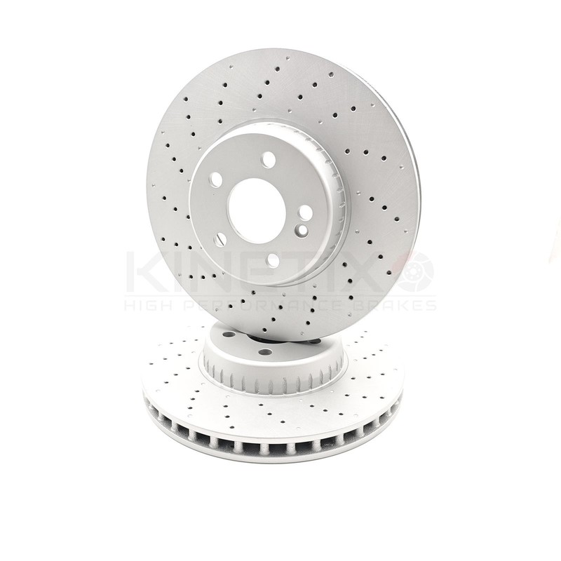 FOR MERCEDES C/E CLASS GLC REAR CROSS DRILLED BRAKE DISCS PAIR 300mm A2064230900