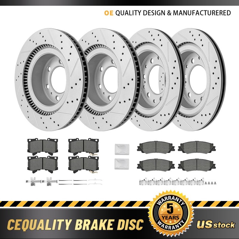 Front and Rear Disc Rotors Brake Pads fits for Toyota Tundra Sequoia Lexus LX600