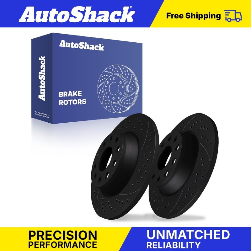 Rear Drilled Slotted Brake Rotors Pair for Volkswagen, Tiguan 2009-2017