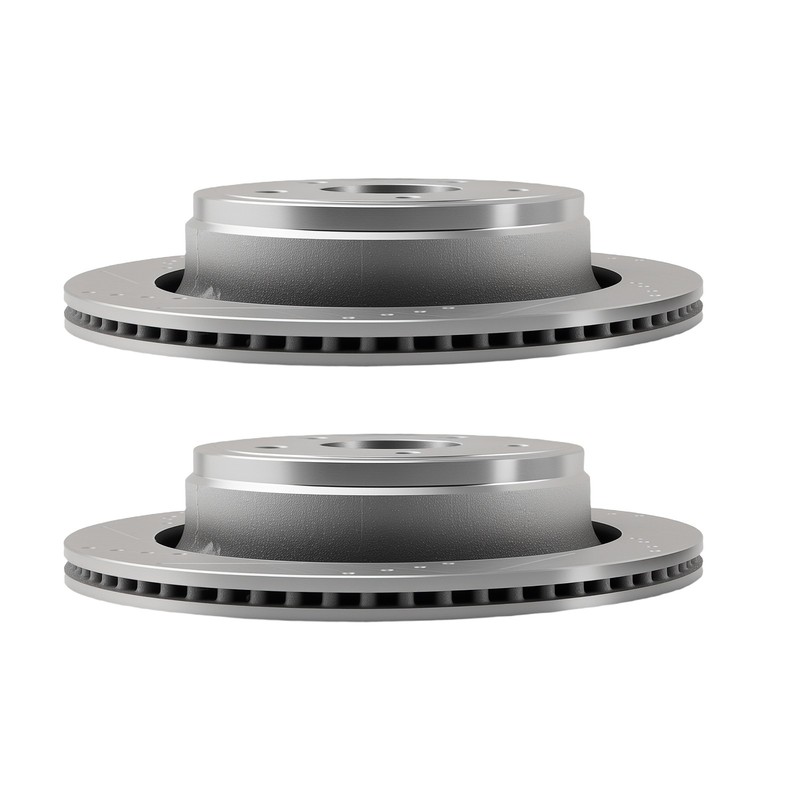 Rear 13.86in Drilled&Slotted Brake Rotors Kit for Ram 1500 Classic 2019-2023 gallery