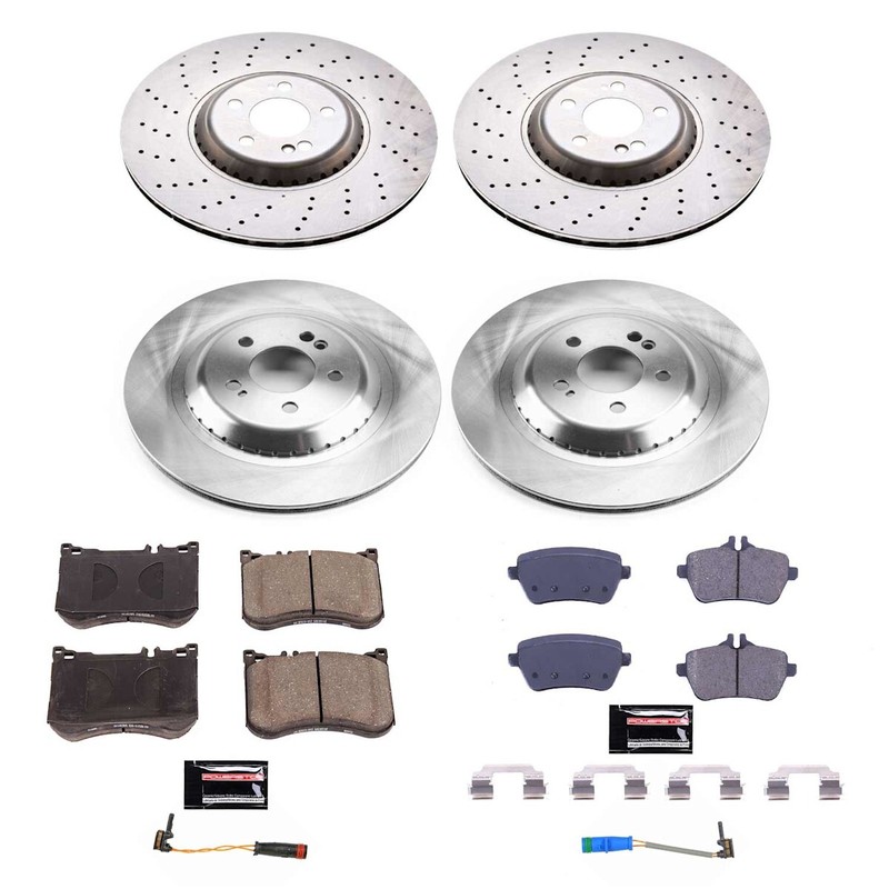 KOE7853 Powerstop Brake Disc and Pad Kits 4-Wheel Set Front & Rear for MB S560 gallery