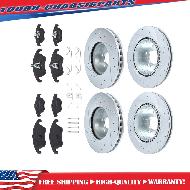 For Mercedes-Benz E350 2010-2014 3.5L V6 Front & Rear Brake Rotor & Pad Kit