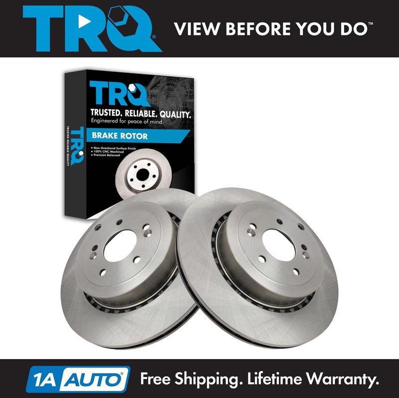 TRQ Rear Brake Rotors Set For 2019-2022 Genesis G70 2018-2023 Kia Stinger