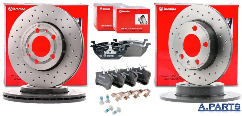 Brembo brake set com drilled 256 mm 230 mm front rear Audi Skoda VW Golf Polo