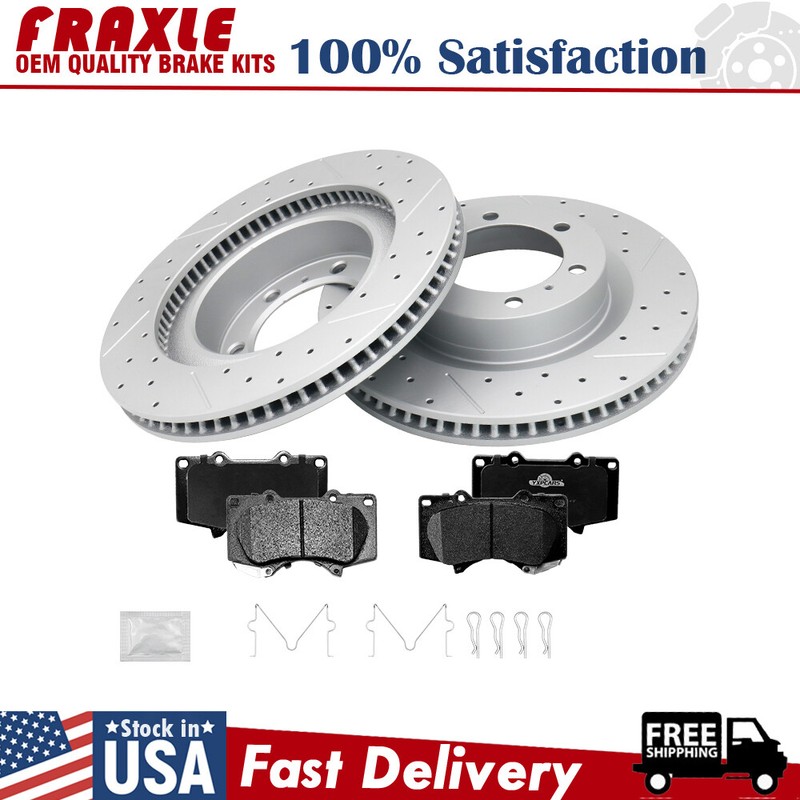 Front Disc Brakes Rotors & Ceramic Pads For 2010-2020 Lexus GX460 Toyota 4runner