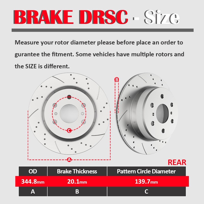 REAR Drill Brake Rotor Ceramic Pad for Escalade Avalanche Silverado Tahoe Yukon gallery