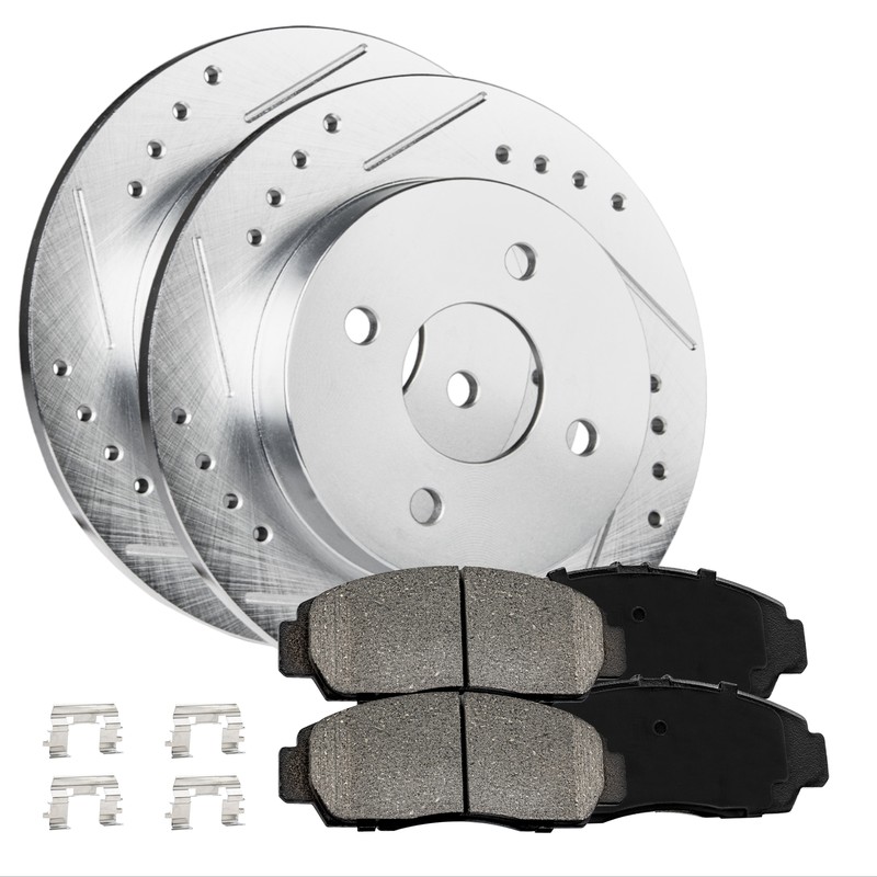 Front Brake Kit Rotors + Ceramic Pads for Nissan Versa 12-18