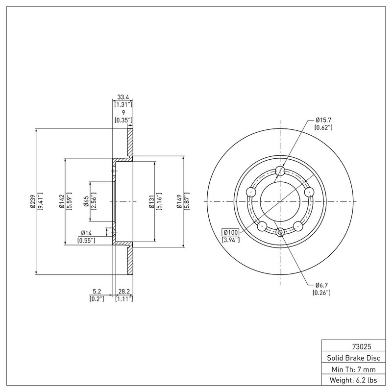 Dynamite Friction Rear Disc Brake Rotor for 01-06 Audi TT Quattro (600-73025) gallery