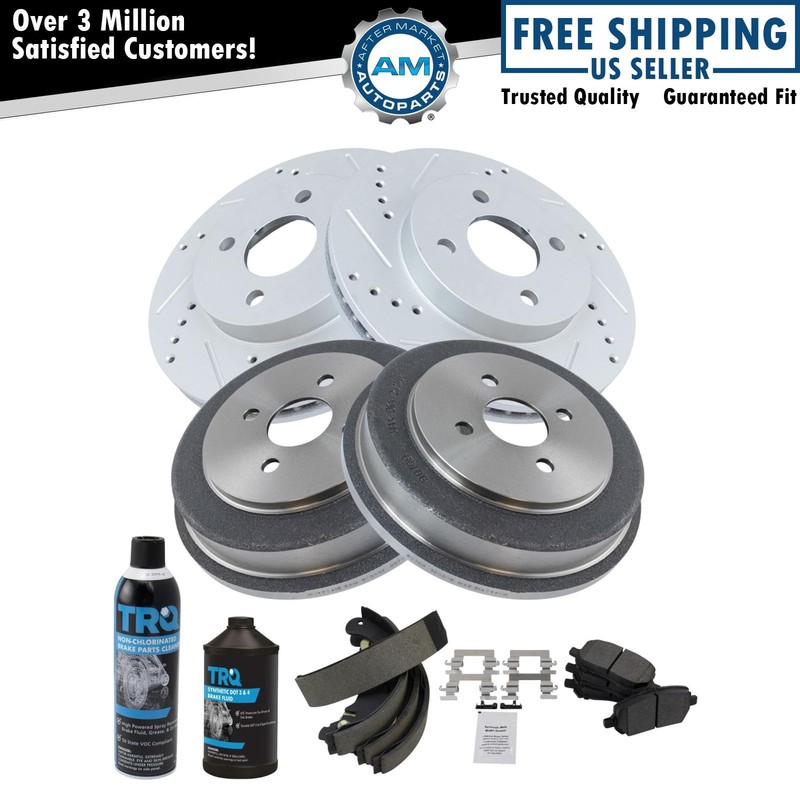 Metallic Brake Pads Performance Rotors Drums & Shoes Kit for GM New