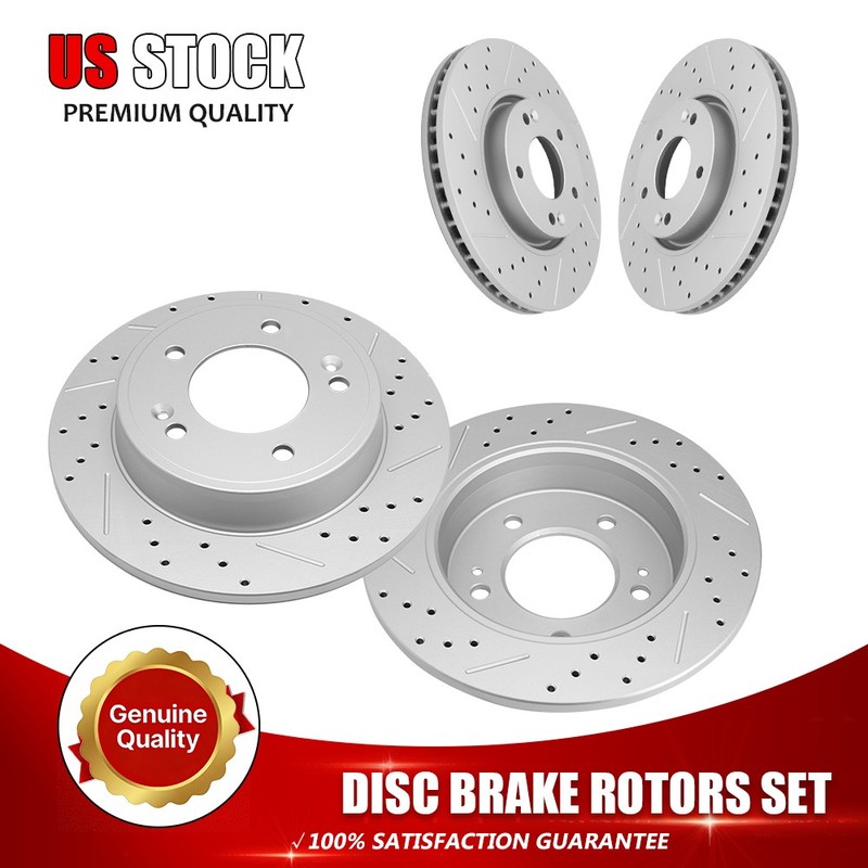 Front Rear Brake Rotor For 2013-18 Hyundai Veloster Kia Forte/Forte Koup/Forte 5