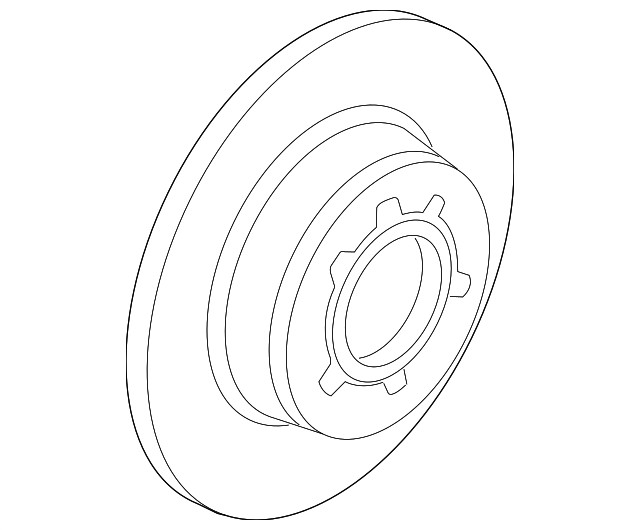Genuine Volkswagen Disc Brake Rotor Rear 8N0-615-601-B