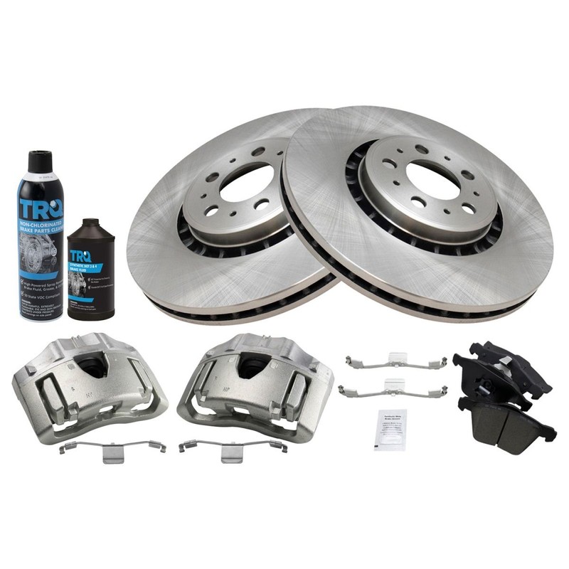 TRQ Front Brake Calipers Rotors & Ceramic Pads Fits 2003-2009 Volvo XC90 gallery
