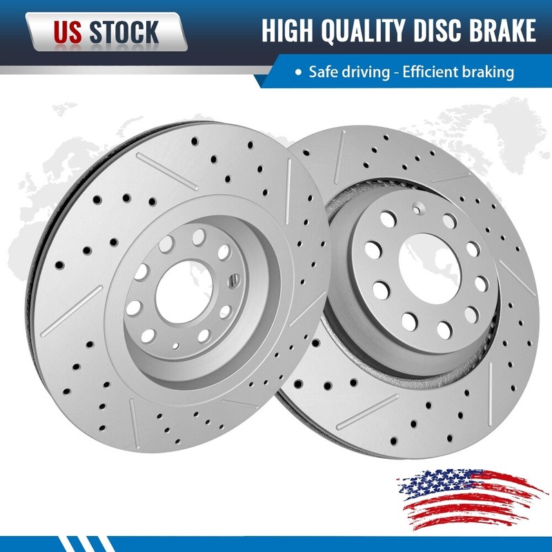 Rear Replacement Brake Rotor Pair for VW Golf Passat GTI Audi A3 S3 TT