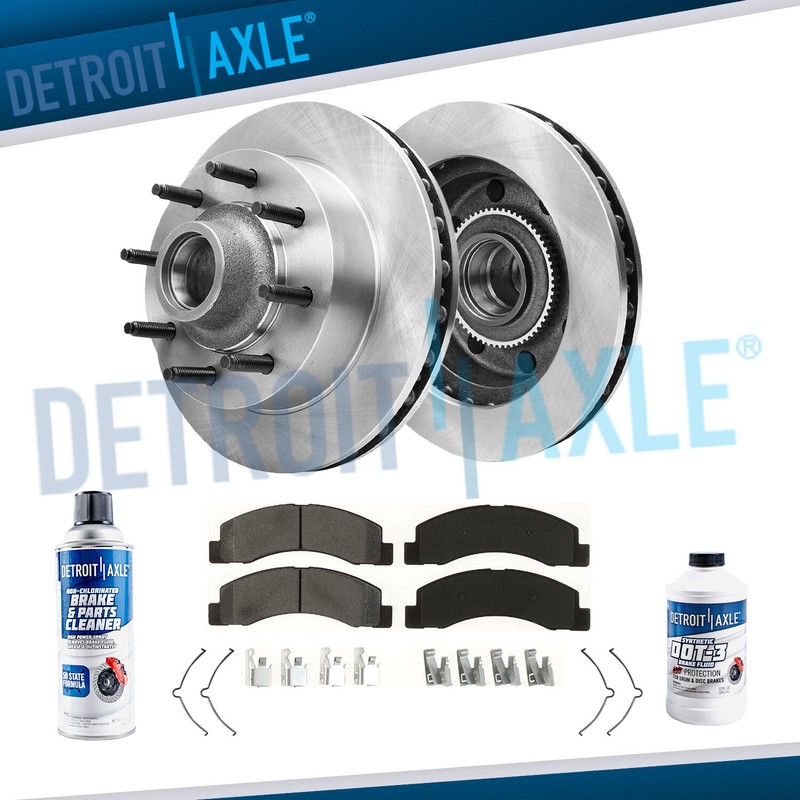 Front Brake Rotor Ceramic Pad for 2WD SRW 1999-2002 Ford F-250 F-350SD Excursion