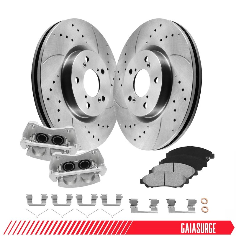 330mm Front Brake Rotors Calipers w/ Bracke for 09-12 13 14 15 Honda Pilot 3.5L
