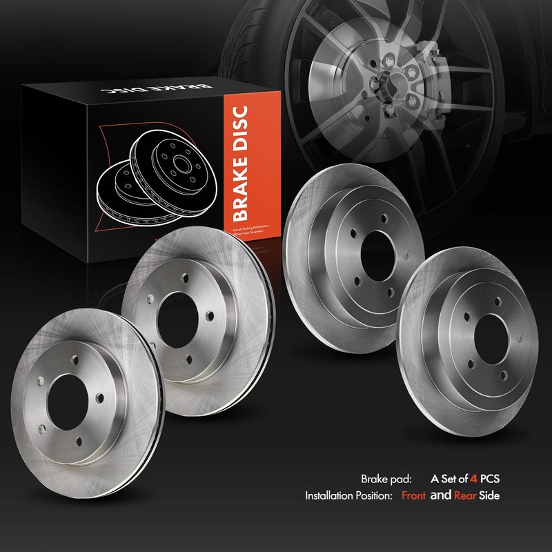 Front & Rear Disc Brake Rotors for Ford F-150 2000 2001 2002 2003 2004 4WD 5 Lug gallery