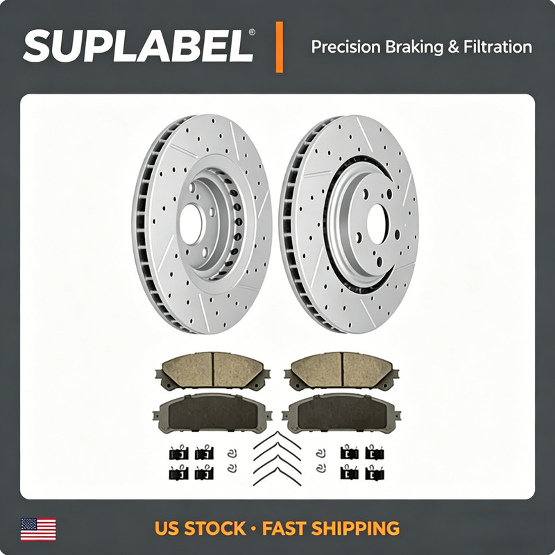 Front Drilled Rotors + Brake Pads For Toyota Sienna Highlander Lexus RX350 NX300 gallery