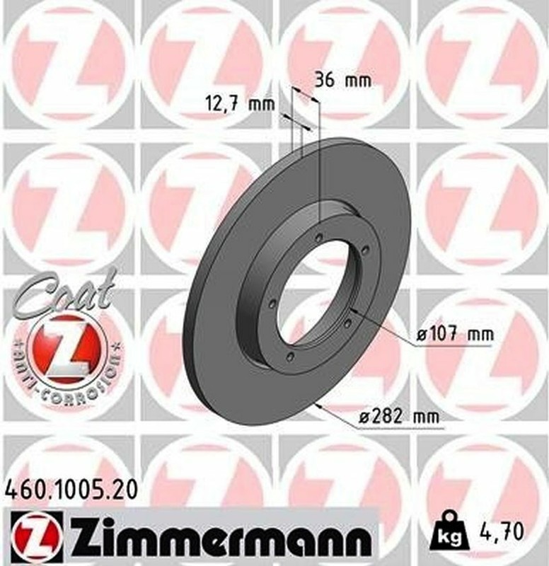 2 ZIMMERMANN FRONT Brake Rotor Kit For Porsche WITH SOLID Disc 1965-1969 911 912 gallery