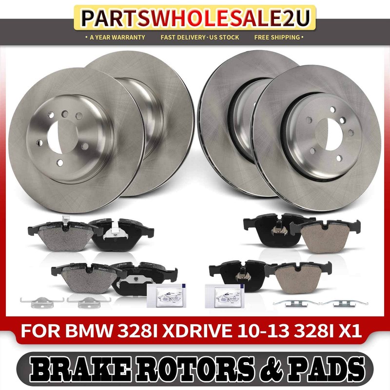 New Front & Rear Side Disc Brake Rotor & Brake Pads for BMW 535i 545i 550i 645Ci