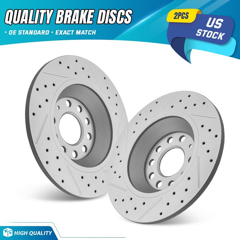 Rear Left & Right Disc Brake Rotors for 2006-2010 Audi A6 2005-2011 A6 Quattro