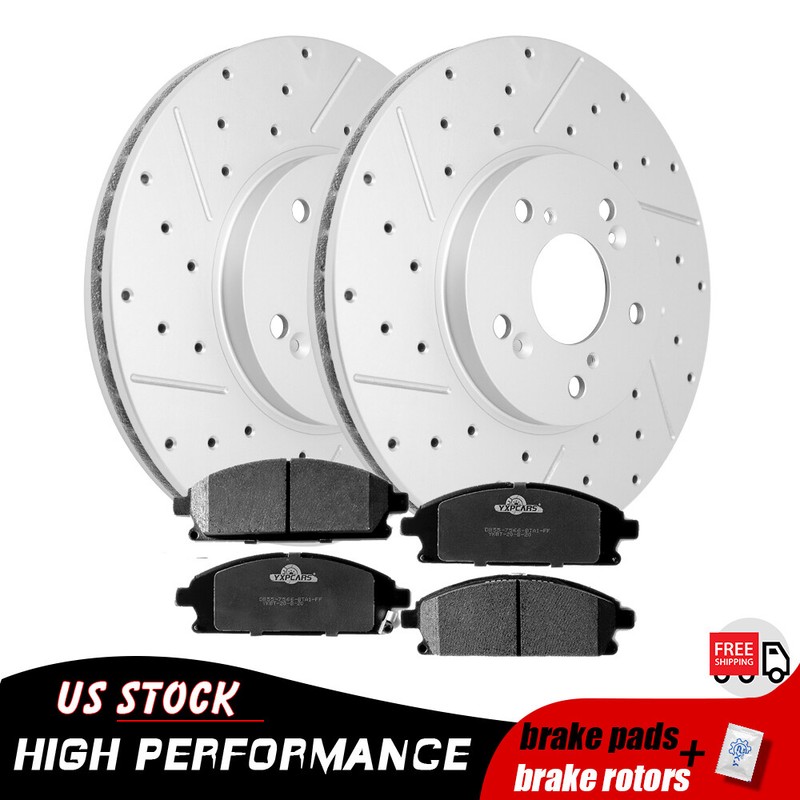 Front Drilled Slotted Rotors Ceramic Brake Pads for 2003 – 2006 Acura MDX 3.5L