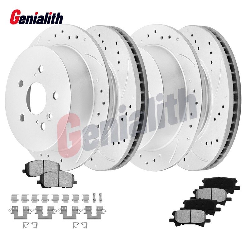 Front Rear Disc Rotors + Ceramic Brake Pads for 2004 – 2007 Toyota Highlander