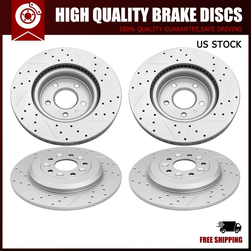 Front And Rear Drilled Brake Disc Rotors Sets For Ford Explorer Flex Lincoln Mkt