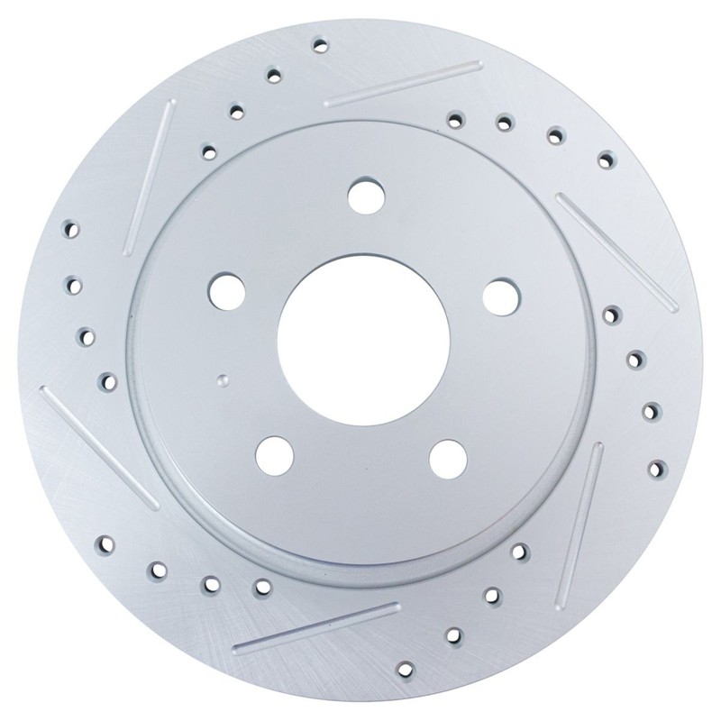 TRQ Performance Brake Rotor Drilled & Slotted G-Coated Rear Pair Kit New gallery