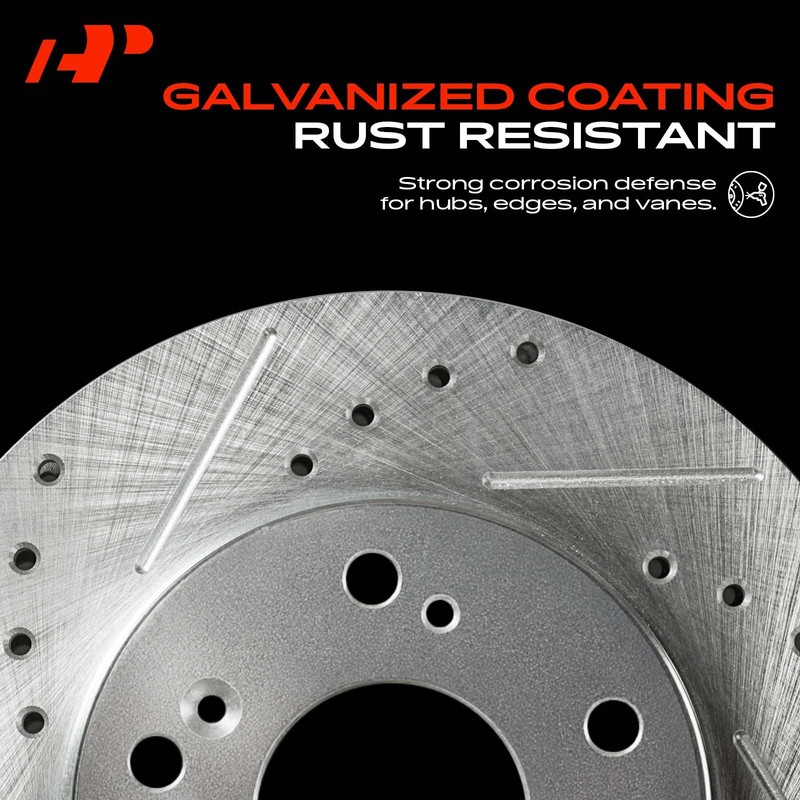 Front Drilled & Slotted Rotors for Toyota Corolla 2009-2019 Matrix Pontiac Scion gallery