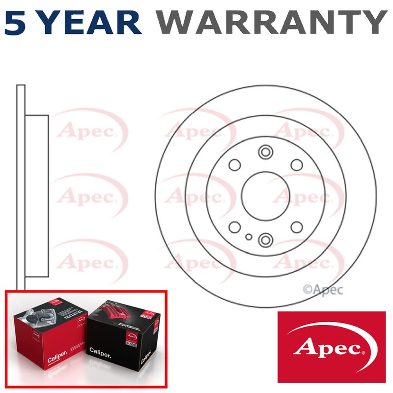Apec Rear 1x 1x Brake Disc Fits Mazda MX-5 1993-2005 1.6 1.8 BB4C26251