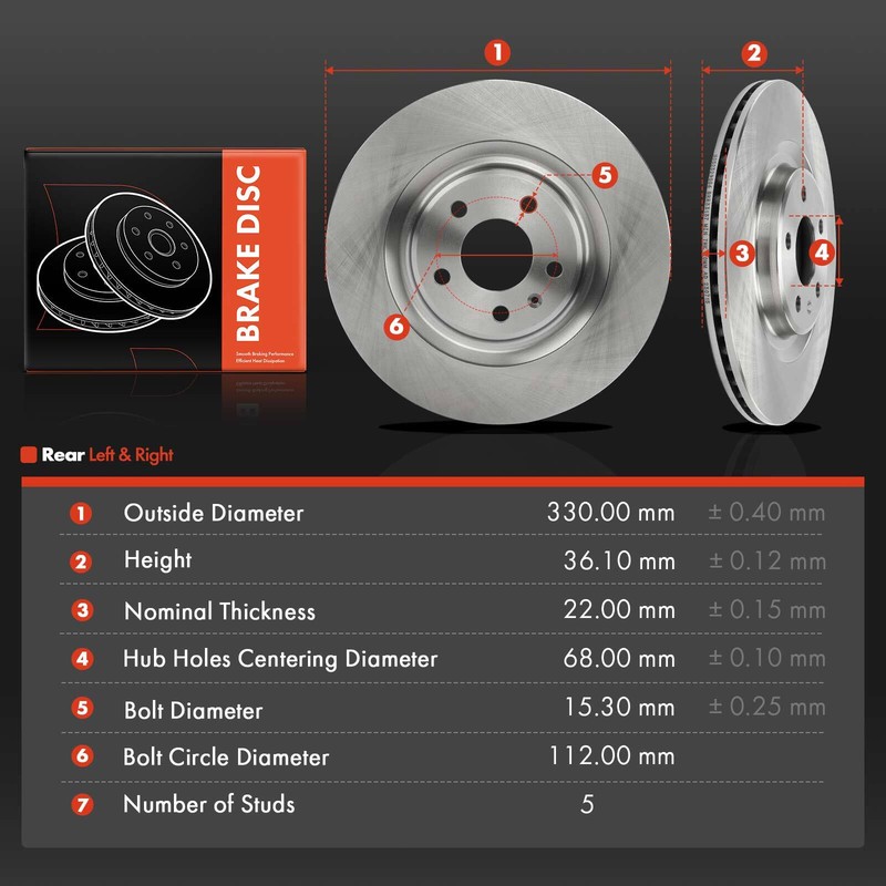 2pcs Rear Disc Brake Rotor for Audi A4 allroad A4 Quattro A5 A6 A7 Porsche Macan gallery