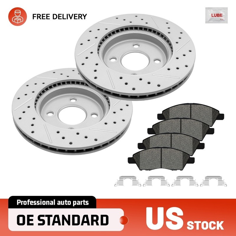 Front Drilled Brake Rotors & Ceramic Pads for Nissan Versa Note 2014-2019 Versa